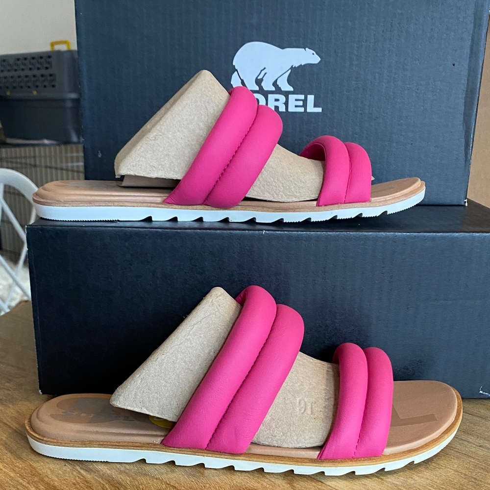 Sorel Ella II Puff Slide Sandals - Fuchsia Fizz